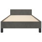 vidaXL Bettgestell mit Kopfteil Dunkelgrau 90x190 cm Samt vidaXL Bettgestell mit Kopfteil Dunkelgrau 90x190 cm Samt