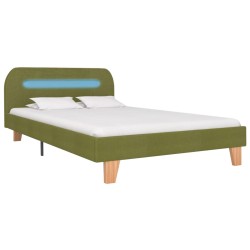 vidaXL Bettgestell mit LED Grün Stoff 120x200 cm