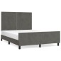 vidaXL Bettgestell mit Kopfteil Dunkelgrau 140x200 cm Samt vidaXL Bettgestell mit Kopfteil Dunkelgrau 140x200 cm Samt