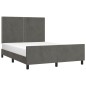vidaXL Bettgestell mit Kopfteil Dunkelgrau 140x200 cm Samt vidaXL Bettgestell mit Kopfteil Dunkelgrau 140x200 cm Samt