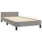 vidaXL Bettgestell mit Kopfteil Hellgrau 90x200 cm Samt vidaXL Bettgestell mit Kopfteil Hellgrau 90x200 cm Samt