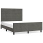vidaXL Bettgestell mit Kopfteil Dunkelgrau 140x190 cm Samt vidaXL Bettgestell mit Kopfteil Dunkelgrau 140x190 cm Samt