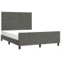 vidaXL Bettgestell mit Kopfteil Dunkelgrau 140x190 cm Samt vidaXL Bettgestell mit Kopfteil Dunkelgrau 140x190 cm Samt