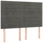 vidaXL Bettgestell mit Kopfteil Dunkelgrau 140x190 cm Samt vidaXL Bettgestell mit Kopfteil Dunkelgrau 140x190 cm Samt