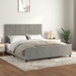 vidaXL Bettgestell mit Kopfteil Hellgrau 180x200 cm Samt vidaXL Bettgestell mit Kopfteil Hellgrau 180x200 cm Samt