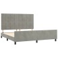 vidaXL Bettgestell mit Kopfteil Hellgrau 180x200 cm Samt vidaXL Bettgestell mit Kopfteil Hellgrau 180x200 cm Samt