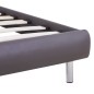 vidaXL Bettgestell mit LED Grau Kunstleder 90x200 cm vidaXL Bettgestell mit LED Grau Kunstleder 90x200 cm