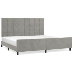 vidaXL Bettgestell mit Kopfteil Hellgrau 200x200 cm Samt