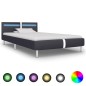 vidaXL Bettgestell mit LED Schwarz Kunstleder 90x200 cm vidaXL Bettgestell mit LED Schwarz Kunstleder 90x200 cm