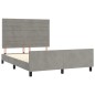 vidaXL Bettgestell mit Kopfteil Hellgrau 140x200 cm Samt vidaXL Bettgestell mit Kopfteil Hellgrau 140x200 cm Samt
