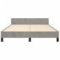 vidaXL Bettgestell mit Kopfteil Hellgrau 140x200 cm Samt vidaXL Bettgestell mit Kopfteil Hellgrau 140x200 cm Samt