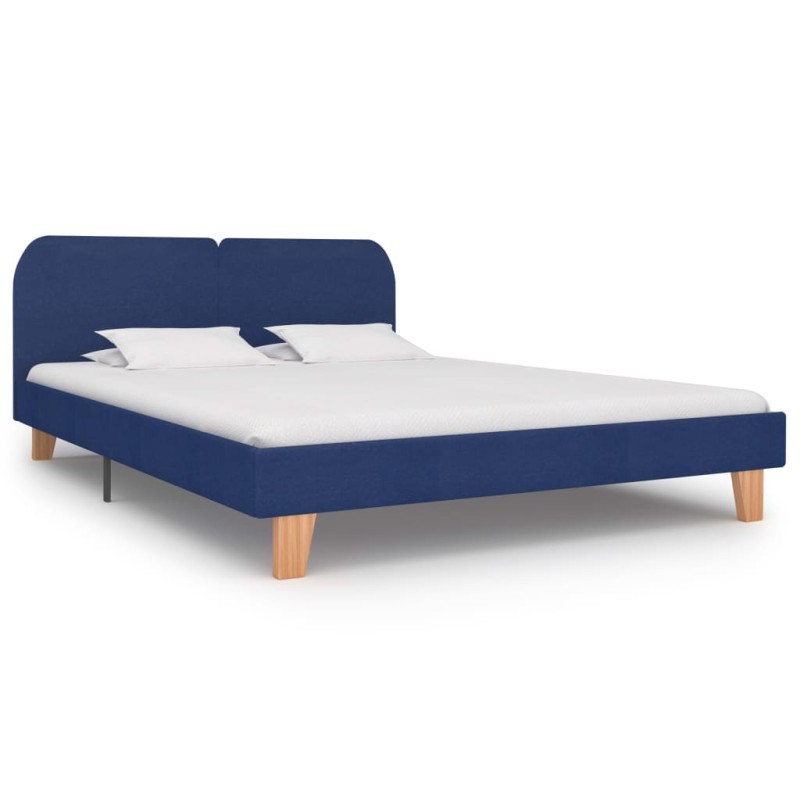 Bettgestell Blau Stoff 180x200 cm Bettgestell Blau Stoff 180x200 cm