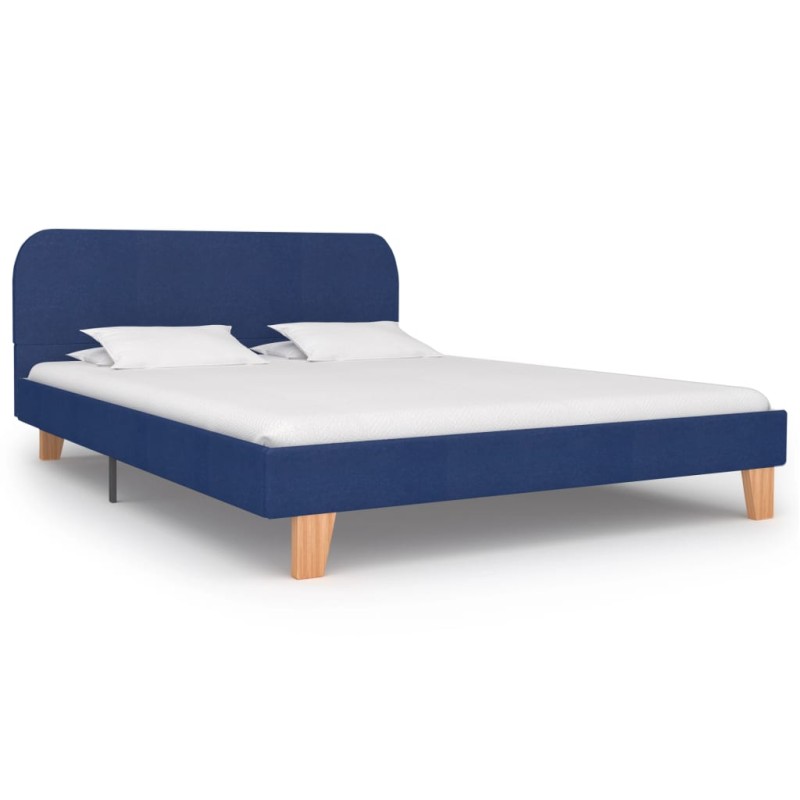 vidaXL Bettgestell Blau Stoff 140x200 cm vidaXL Bettgestell Blau Stoff 140x200 cm