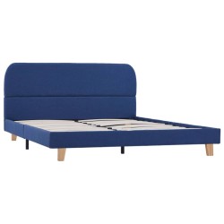 vidaXL Bettgestell Blau Stoff 140x200 cm