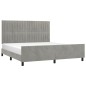 vidaXL Bettgestell mit Kopfteil Hellgrau 180x200 cm Samt vidaXL Bettgestell mit Kopfteil Hellgrau 180x200 cm Samt