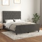 vidaXL Bettgestell mit Kopfteil Dunkelgrau 140x190 cm Samt vidaXL Bettgestell mit Kopfteil Dunkelgrau 140x190 cm Samt