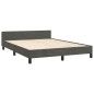 vidaXL Bettgestell mit Kopfteil Dunkelgrau 140x190 cm Samt vidaXL Bettgestell mit Kopfteil Dunkelgrau 140x190 cm Samt