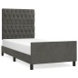 vidaXL Bettgestell mit Kopfteil Dunkelgrau 90x200 cm Samt vidaXL Bettgestell mit Kopfteil Dunkelgrau 90x200 cm Samt