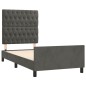 vidaXL Bettgestell mit Kopfteil Dunkelgrau 90x200 cm Samt vidaXL Bettgestell mit Kopfteil Dunkelgrau 90x200 cm Samt