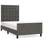 vidaXL Bettgestell mit Kopfteil Dunkelgrau 80x200 cm Samt vidaXL Bettgestell mit Kopfteil Dunkelgrau 80x200 cm Samt