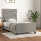 vidaXL Bettgestell mit Kopfteil Hellgrau 100x200 cm Samt vidaXL Bettgestell mit Kopfteil Hellgrau 100x200 cm Samt