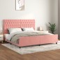 vidaXL Bettgestell mit Kopfteil Rosa 200x200 cm Samt vidaXL Bettgestell mit Kopfteil Rosa 200x200 cm Samt