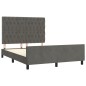 vidaXL Bettgestell mit Kopfteil Dunkelgrau 140x200 cm Samt vidaXL Bettgestell mit Kopfteil Dunkelgrau 140x200 cm Samt