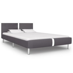 vidaXL Bettgestell Grau Kunstleder 140 x 200 cm