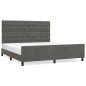 vidaXL Bettgestell mit Kopfteil Dunkelgrau 180x200 cm Samt vidaXL Bettgestell mit Kopfteil Dunkelgrau 180x200 cm Samt