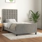 vidaXL Bettgestell mit Kopfteil Hellgrau 90x200 cm Samt vidaXL Bettgestell mit Kopfteil Hellgrau 90x200 cm Samt