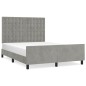 vidaXL Bettgestell mit Kopfteil Hellgrau 140x190 cm Samt vidaXL Bettgestell mit Kopfteil Hellgrau 140x190 cm Samt