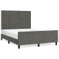 vidaXL Bettgestell mit Kopfteil Dunkelgrau 140x200 cm Samt vidaXL Bettgestell mit Kopfteil Dunkelgrau 140x200 cm Samt