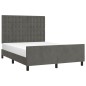 vidaXL Bettgestell mit Kopfteil Dunkelgrau 140x200 cm Samt vidaXL Bettgestell mit Kopfteil Dunkelgrau 140x200 cm Samt