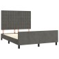 vidaXL Bettgestell mit Kopfteil Dunkelgrau 140x200 cm Samt vidaXL Bettgestell mit Kopfteil Dunkelgrau 140x200 cm Samt