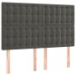 vidaXL Bettgestell mit Kopfteil Dunkelgrau 140x200 cm Samt vidaXL Bettgestell mit Kopfteil Dunkelgrau 140x200 cm Samt