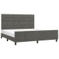 vidaXL Bettgestell mit Kopfteil Dunkelgrau 160x200 cm Samt vidaXL Bettgestell mit Kopfteil Dunkelgrau 160x200 cm Samt