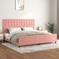 vidaXL Bettgestell mit Kopfteil Rosa 200x200 cm Samt vidaXL Bettgestell mit Kopfteil Rosa 200x200 cm Samt