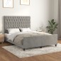 vidaXL Bettgestell mit Kopfteil Hellgrau 140x190 cm Samt vidaXL Bettgestell mit Kopfteil Hellgrau 140x190 cm Samt