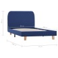 Bettgestell Blau Stoff 90x200 cm Bettgestell Blau Stoff 90x200 cm