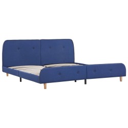 vidaXL Bettgestell Blau Stoff 180x200 cm