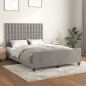 vidaXL Bettgestell mit Kopfteil Hellgrau 140x200 cm Samt vidaXL Bettgestell mit Kopfteil Hellgrau 140x200 cm Samt