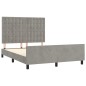 vidaXL Bettgestell mit Kopfteil Hellgrau 140x200 cm Samt vidaXL Bettgestell mit Kopfteil Hellgrau 140x200 cm Samt