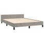 vidaXL Bettgestell mit Kopfteil Hellgrau 140x200 cm Samt vidaXL Bettgestell mit Kopfteil Hellgrau 140x200 cm Samt
