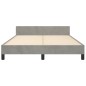 vidaXL Bettgestell mit Kopfteil Hellgrau 140x200 cm Samt vidaXL Bettgestell mit Kopfteil Hellgrau 140x200 cm Samt