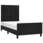 vidaXL Bettgestell mit Kopfteil Schwarz 100x200 cm Samt vidaXL Bettgestell mit Kopfteil Schwarz 100x200 cm Samt