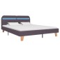 vidaXL Bettgestell mit LED Taupe Stoff 180x200 cm vidaXL Bettgestell mit LED Taupe Stoff 180x200 cm