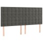 vidaXL Bettgestell mit Kopfteil Dunkelgrau 200x200 cm Samt vidaXL Bettgestell mit Kopfteil Dunkelgrau 200x200 cm Samt