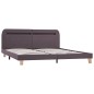 vidaXL Bettgestell mit LED Taupe Stoff 180x200 cm vidaXL Bettgestell mit LED Taupe Stoff 180x200 cm