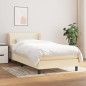vidaXL Boxspringbett mit Matratze Creme 90x200 cm Stoff vidaXL Boxspringbett mit Matratze Creme 90x200 cm Stoff