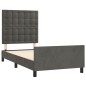 vidaXL Bettgestell mit Kopfteil Dunkelgrau 90x190 cm Samt vidaXL Bettgestell mit Kopfteil Dunkelgrau 90x190 cm Samt